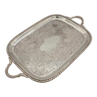 Early 20th-Century Sheffield Silver Co. Ornate Silverplate Serving Tray For Sale