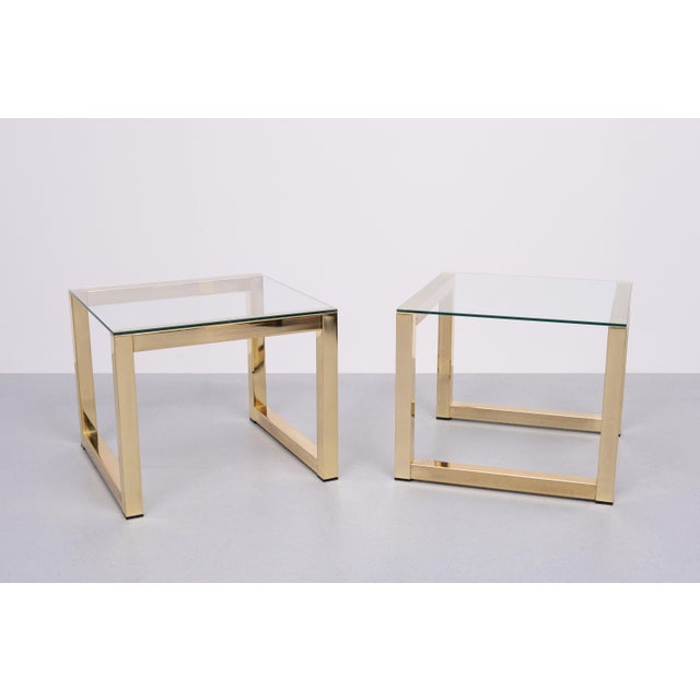 Very nice set of side tables . Square shaped . Design by Renato Zevi 1970s Italy .manufactured by Romeo Rega Good...