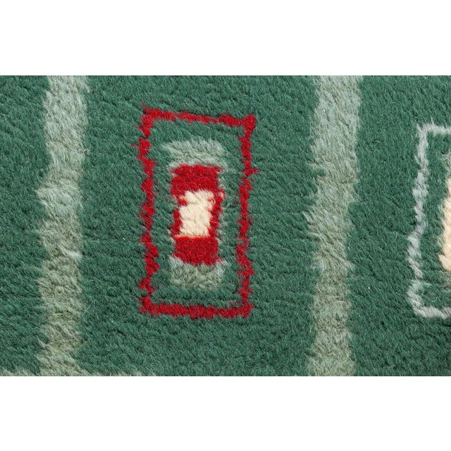 Mint Doris Leslie Blau French Art Deco Vintage Geometric Sage Rug By Paule Leleu For Sale - Image 8 of 9