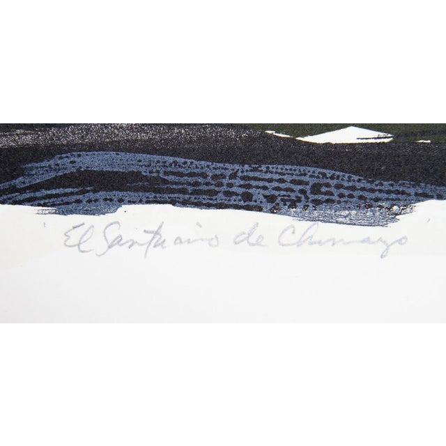 Folk Art El Santurio De Chimayo, 1986 Signed Lithograph by Gregory Amenoff For Sale - Image 3 of 3