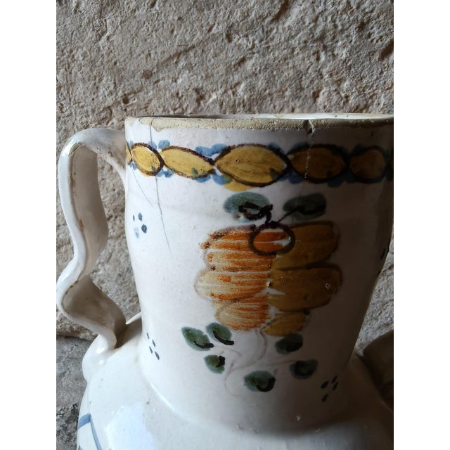 Hand-Painted Ceramic Two-Handled Jug For Sale - Image 4 of 10