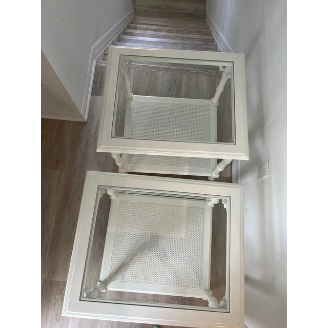 1970s Pair Lacquered Lane Alta Vista Faux Bamboo Side Tables For Sale - Image 10 of 12