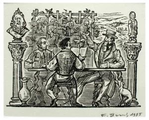 Franciszek Bunsch & Jules De La Madeleine, The Lord of the Sand Castle, Woodcut on Paper, 1955