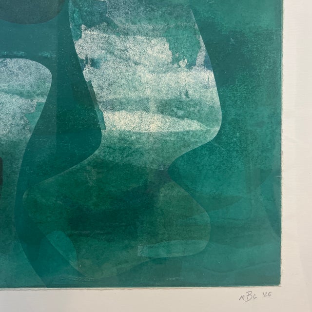 2020s Original Framed Abstract Monotype “Vert De Terre” Signed MCB 2025 For Sale - Image 5 of 6
