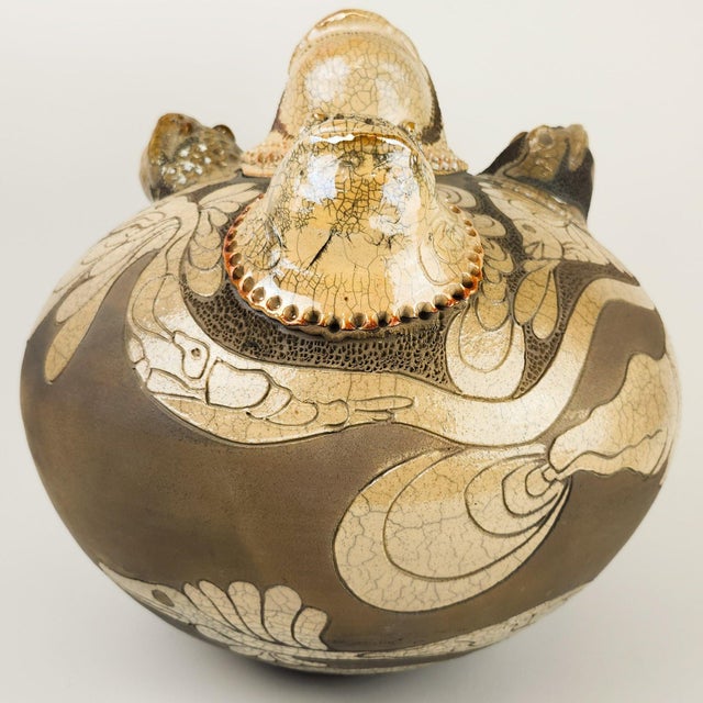 Monumental Randy Brodnax Covered Vessel With Frogs For Sale - Image 4 of 13