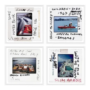 Getty Images, "Boating Archival Slides", Slim Aarons, Framed Art Prints - Set of 4