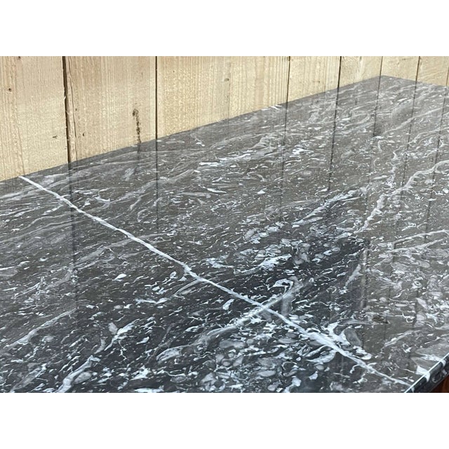 Burnt Umber 19th Century Louis-Philippe Flame Mahogany Commode W/ Marble Top For Sale - Image 8 of 11