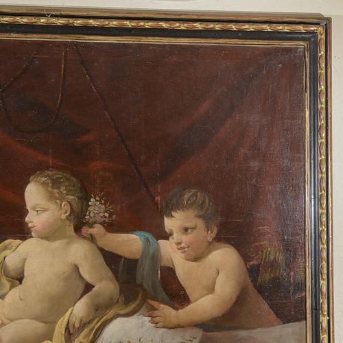 Cherubs, Oil on Canvas, Framed For Sale - Image 4 of 7