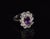 Early 21st Century Gia Certified 3.15ct No-Heat Purple Pink Sapphire & Diamond 18k Gold Halo Ring, Size 6.5 For Sale - Image 5 of 18