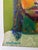 Original approx 12 x 19 painting on green paper signed bottom left Unframed
