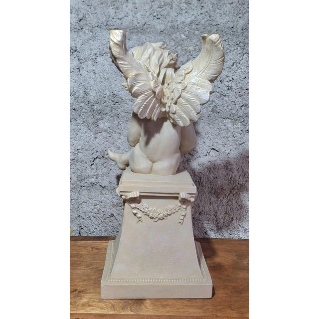 Louis XVI Angel Statue with Ivory Marble Effect, 1890s For Sale - Image 3 of 10