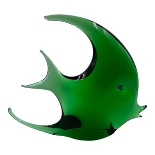 Large Royal Gallery Italian Murano Style Green Glass Fish For Sale