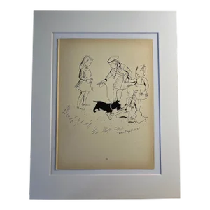 1942 Children With Scottie Dog Print