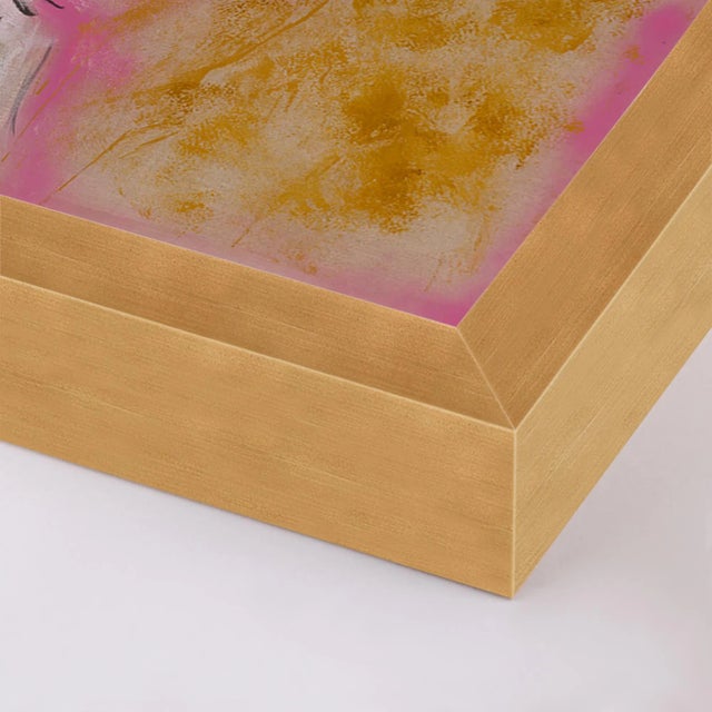 Pink Lady by Donna Bernstein, Art Print in Gold Frame, Small Overall Size: 24x24 Frame Color: Gold
