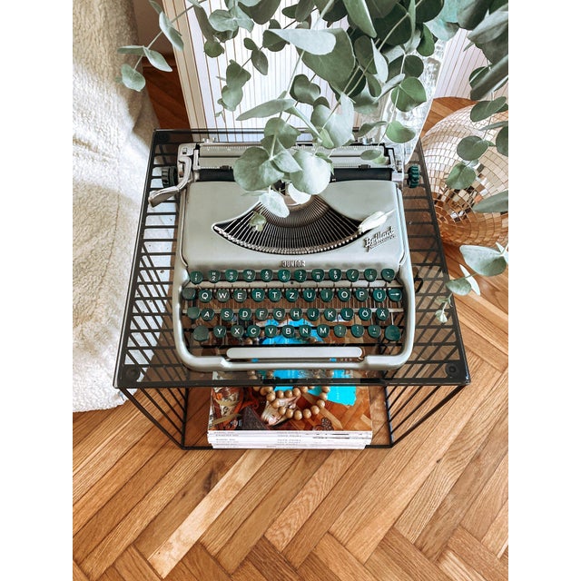 Mid-Century Modern Metallic Green Brillant Junior Typewriter with Zippered Case by Groma for Neckermann, Germany, 1950s For Sale - Image 3 of 13