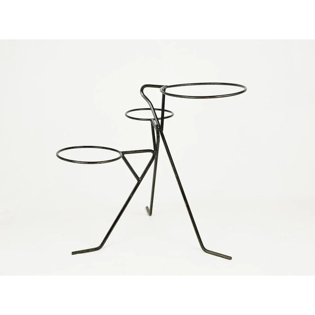 Mid-Century Black Metal Rod Plant Stand, 1950s For Sale - Image 6 of 11