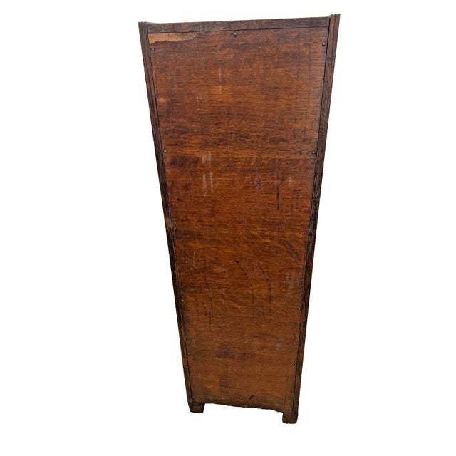 Antique Yawman and Erbe File Cabinet Four Drawers Quarter Sawn White Oak For Sale - Image 4 of 14