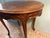 French Provincial Vintage French Louis XV Style Carved Walnut Oval Side Table With Shell & Floral Motif For Sale - Image 3 of 4
