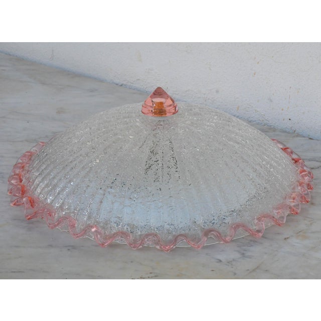 1960s Charming Italian Pink Murano Glass Ceiling Fixture, Murano, 1970 For Sale - Image 5 of 11