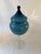 Mid-Century Modern Empoli Italian Vintage Art Glass Bowl With Pedestal in Cerulean Ombré Blue For Sale - Image 3 of 5