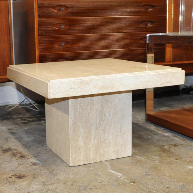 Travertine Side Table from Stone International, 1970s, in None conditions. Designed 1970 to 1979
