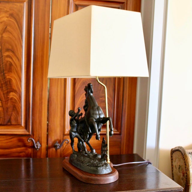 Marly Horse (Cheval De Marly) Sculptural Cast Metal Lamp For Sale - Image 12 of 13