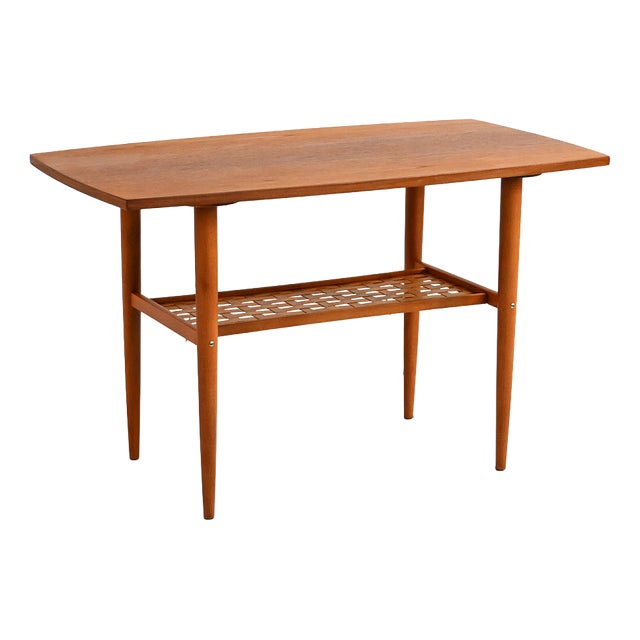 Swedish Teak Coffee Table with Woven Top from Alberts Tibro, 1960s For Sale