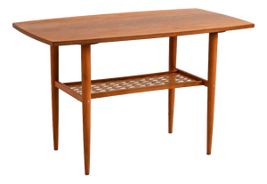 Swedish Teak Coffee Table with Woven Top from Alberts Tibro, 1960s