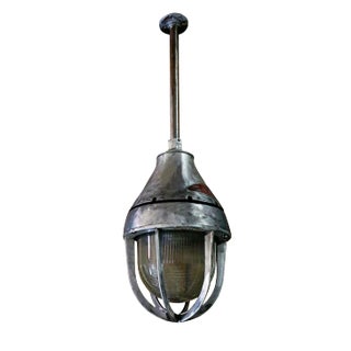 Ceiling Pendant Light Fixture - Vintage Industrial Steel For Sale