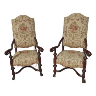 1980s Pair of Southwood French Decorative Club Arm Chairs For Sale