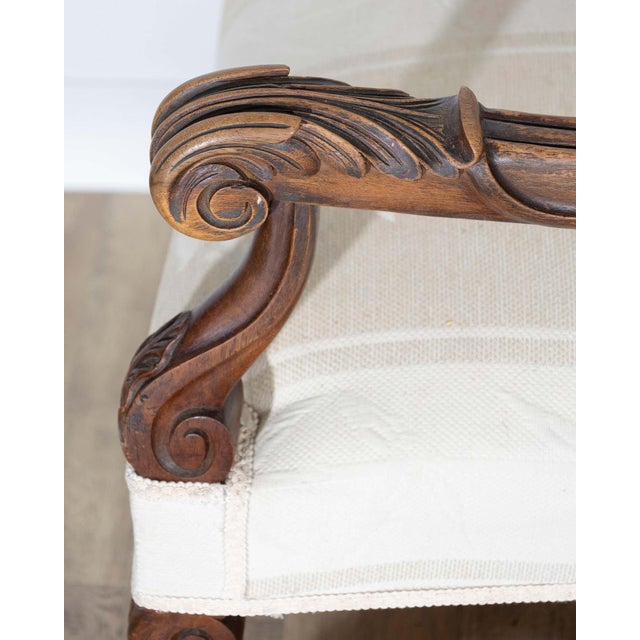 Mid 20th Century Pair of Large Louis XIII Style Carved Oak Armchairs For Sale In Atlanta - Image 6 of 12