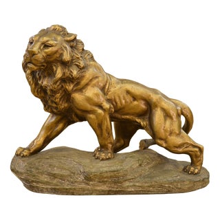 A. Fagotto, Lion Sculpture, 1920s, Terracotta For Sale