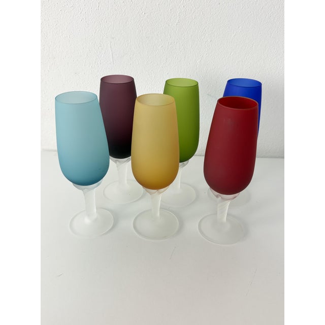 Vintage Murano Glass Champagne Glasses, 1970, Set of 6 For Sale - Image 3 of 11