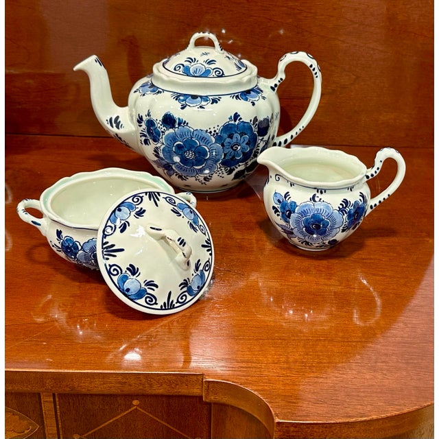 Mid 20th Century De Koninklijke Goedewaagen Delft Blue & White Tea Service for Six - 17 pcs For Sale - Image 10 of 12