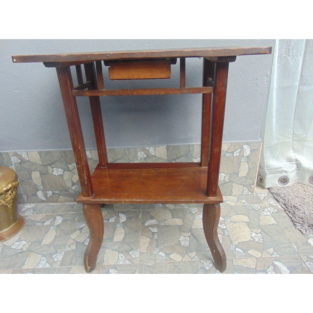 Brown Pre-War Art Deco Wooden Desk For Sale - Image 8 of 9