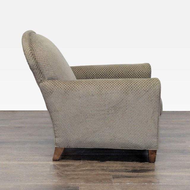 Crate & Barrel Crate & Barrel Classic Lounge Chair With Patterned Fabric For Sale - Image 4 of 8