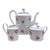 D Porthault "Coeurs" Porcelain Coffee Pot, Creamer and Sugar Bowl For Sale