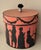 Paper Vintage Oval Wallpaper Box by Atelier of Hudson, New York With Black Regency Silhouettes on a Pink Ground For Sale - Image 7 of 18