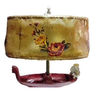 1950s Japanese (Rare) Lamp With Custom Fiberglass Shade For Sale
