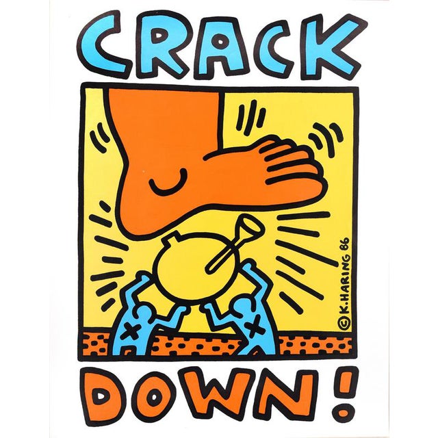Keith Haring, Crack Down!, 1986, Screen Print For Sale