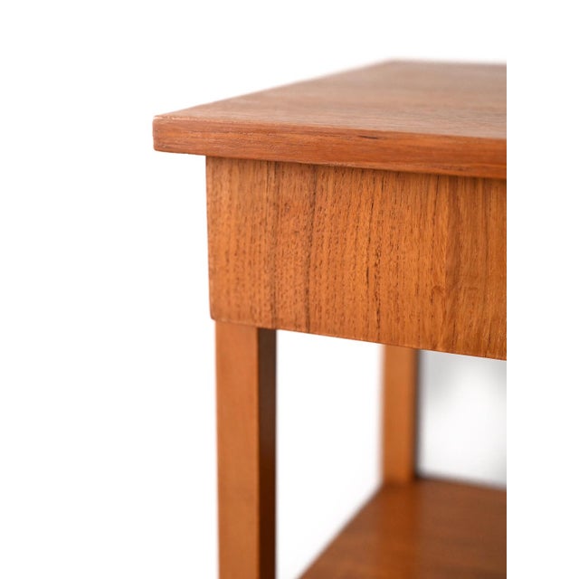 Brown Danish Teak Bedside Table, 1960s For Sale - Image 8 of 10