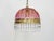 Vintage Pink Pendant Light with Tassels and Patterned Glass Globe, 1970s For Sale - Image 3 of 9