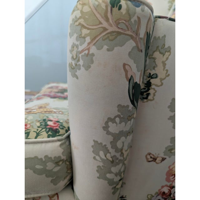 Vintage Grandmillenial Chintz English Rose Wingback Chair For Sale - Image 16 of 16