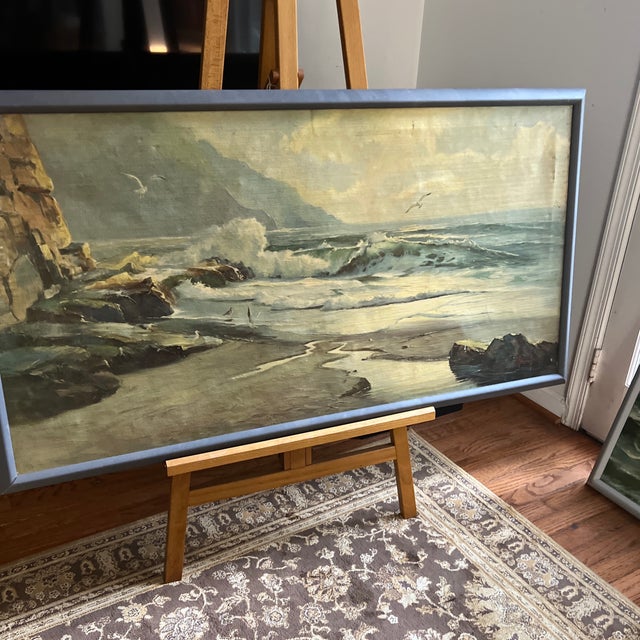 Realism 20 Th Century Framed Signed by American Artist Vernon Kerr (1938-1982) Incoming Tide Giclee on Canvas For Sale - Image 3 of 9
