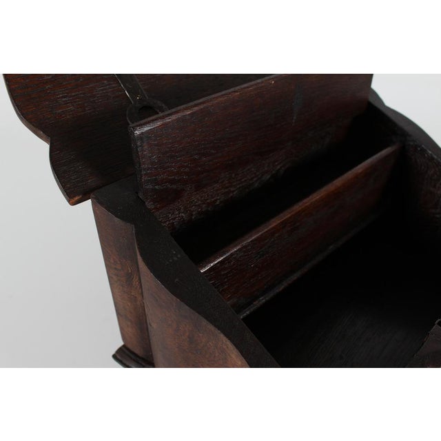 Antique Mid 19th Century Scandinavian Baroque Oak Sewing Box For Sale - Image 12 of 14