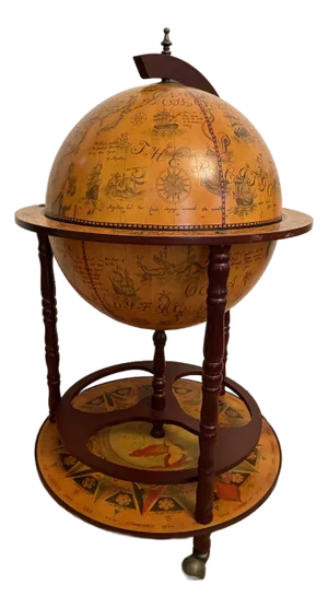 Vintage Globe Liquor Cart on Wheels
