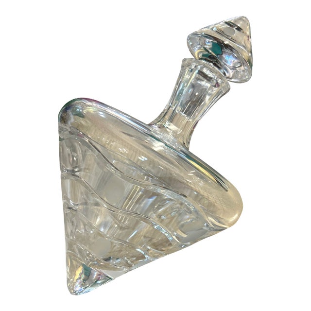 Crystal Decanter Top Resting Flat and Matching Stopper For Sale