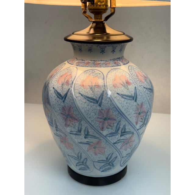 Chinoiserie Ceramic Table Lamp For Sale - Image 10 of 12