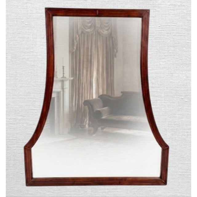 1980s Vintage Large Pagoda Wood Framed Wall Mirror in the Manner of Barbara Barry For Sale - Image 5 of 8