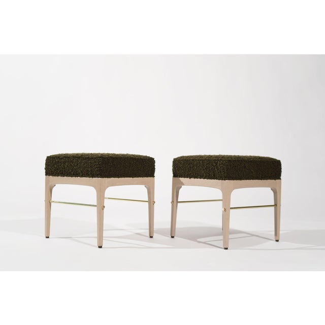 Not Yet Made - Made To Order Set of 2 Linear Stools in White Oak Series 18 For Sale - Image 5 of 12
